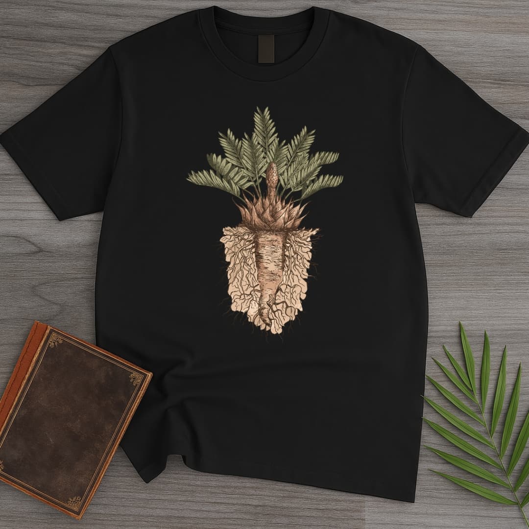 T-Shirt Black / S Vintage Cycad Paleobotany T-Shirt