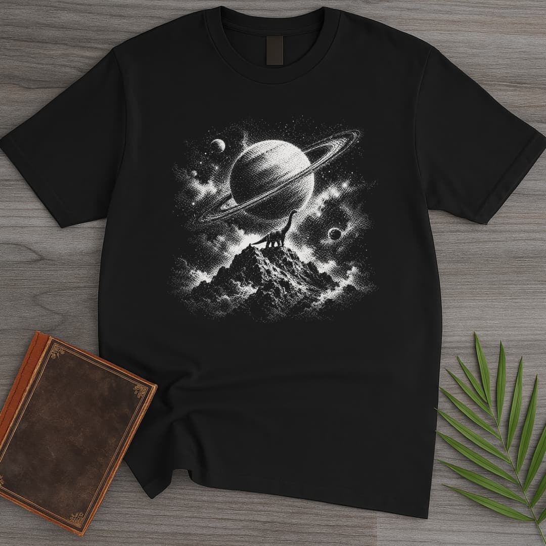 T-Shirt Black / S Vintage Extraterrestrial Dinosaurs T-Shirt