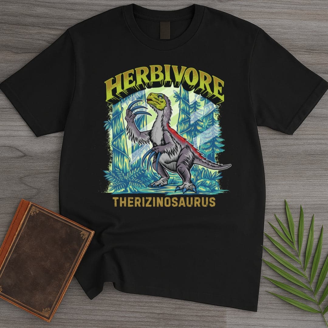 T-Shirt Black / S Vintage Herbivore Therizinosaurus T-Shirt (Akbar Sansa)