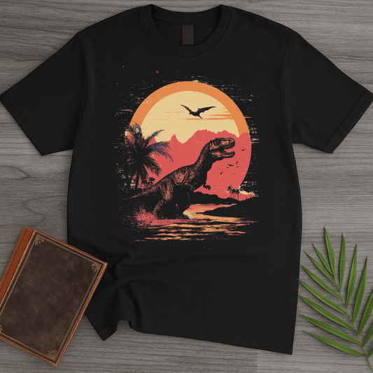 T-Shirt Black / S Vintage Mesozoic Retro Jungle T-Shirt