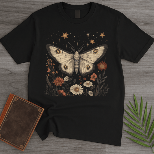 T-Shirt Black / S Vintage Moth Cottagecore T-Shirt
