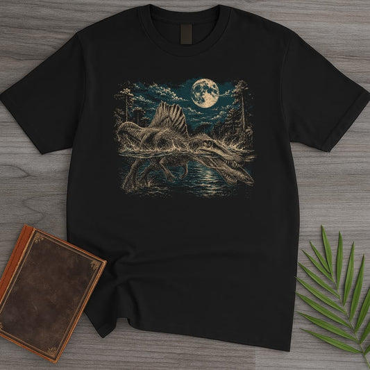 T-Shirt Black / S Vintage Spinosaurus Night Hunt T-Shirt