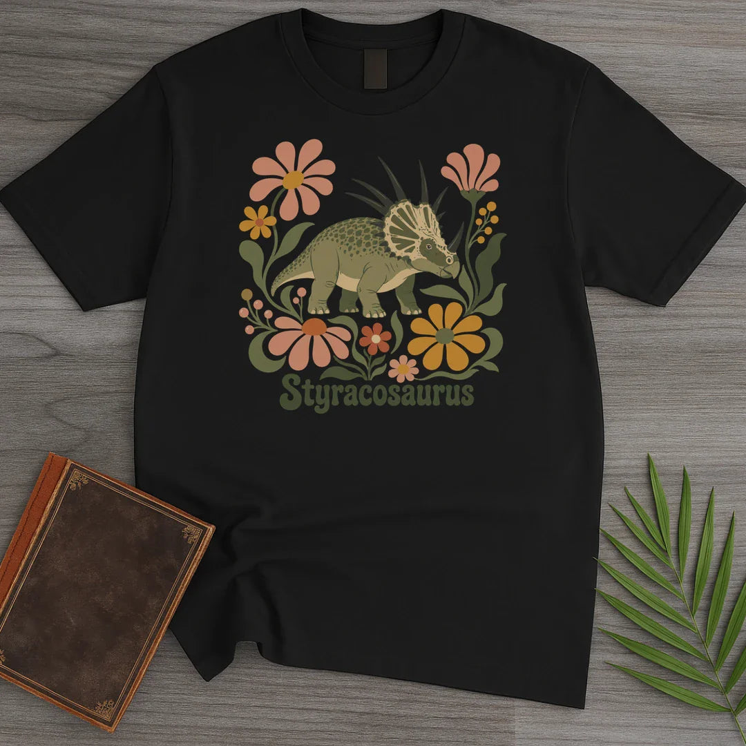 T-Shirt Black / S Wild Bloom Styracosaurus T-Shirt