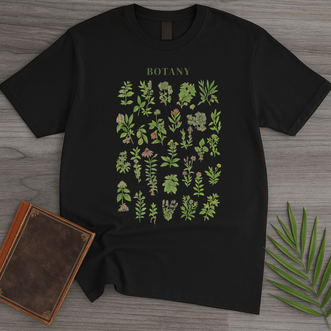 T-Shirt Black / S Wild Flora Botanical Chart T-Shirt