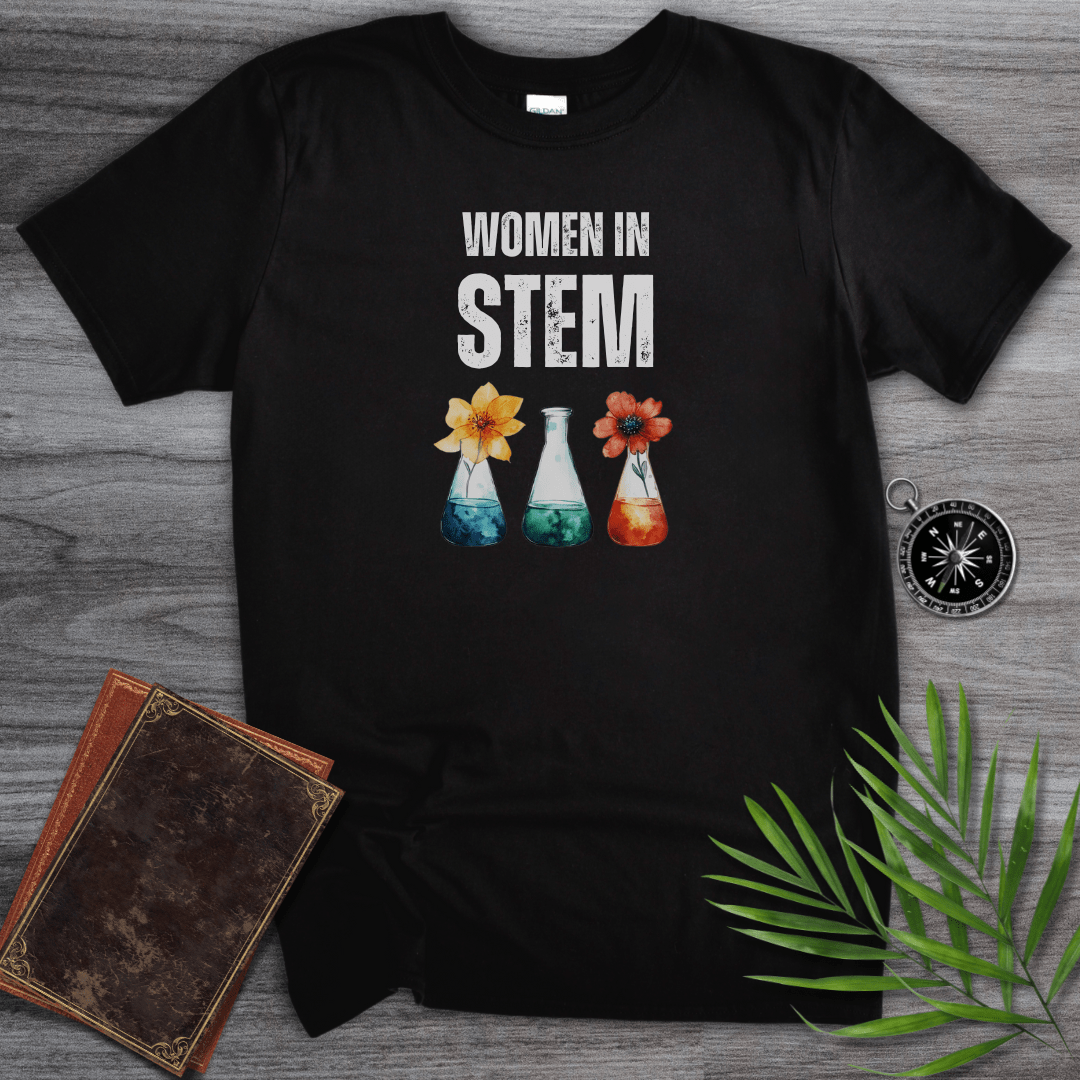 T-Shirt Black / S Women in STEM Flower T-Shirt