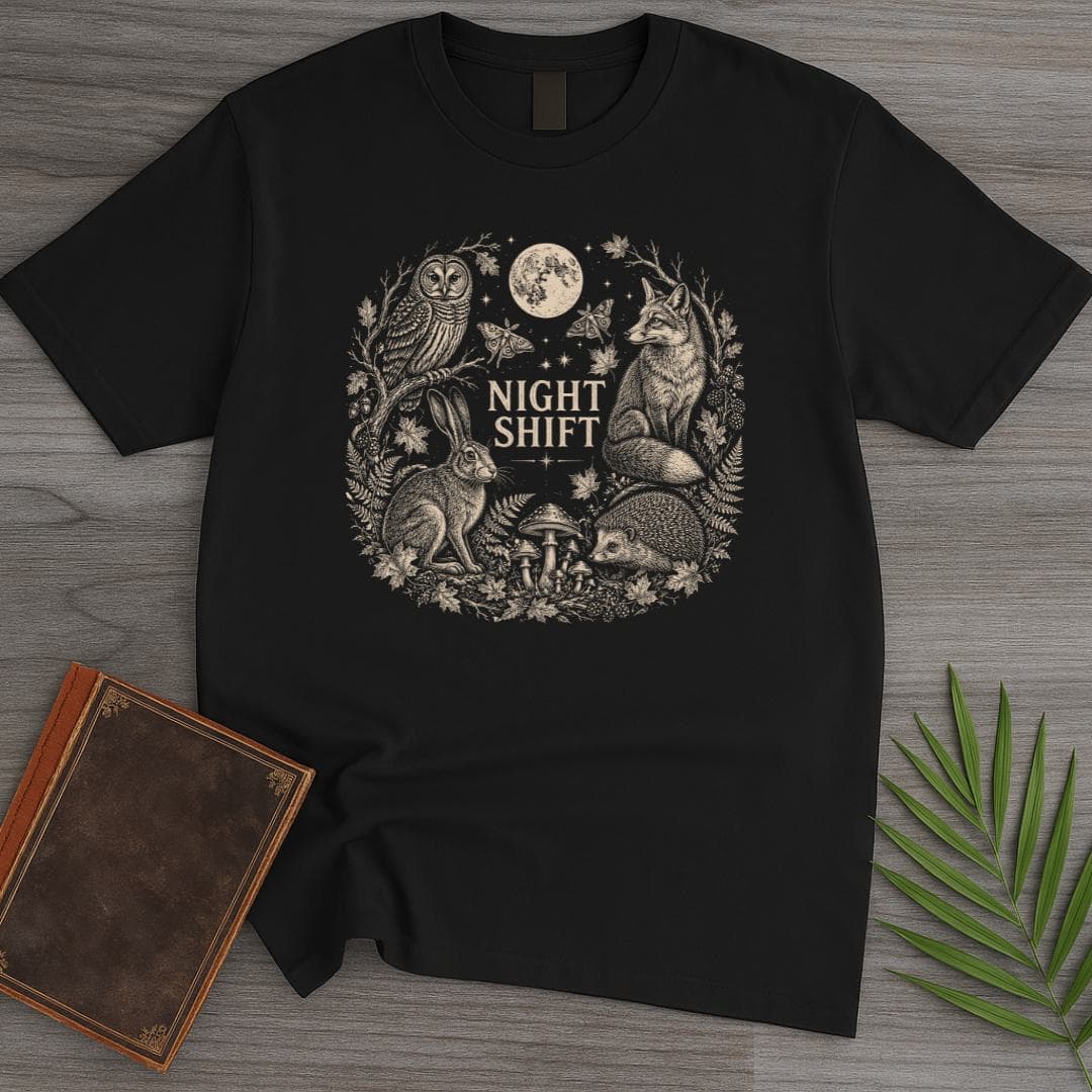 T-Shirt Black / S Woodland Nightshift Friends T-Shirt