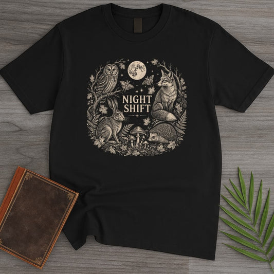 T-Shirt Black / S Woodland Nightshift Friends T-Shirt