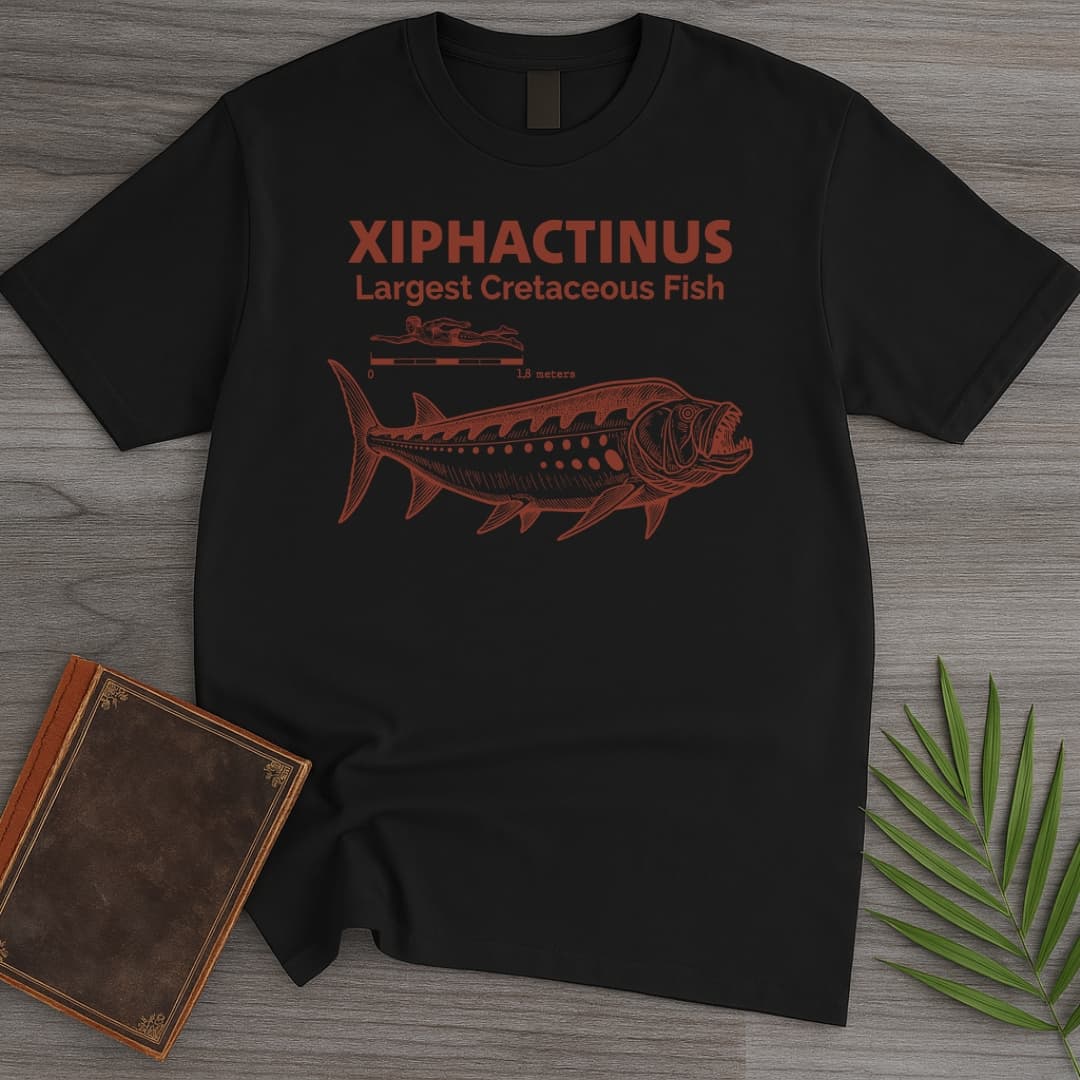 T-Shirt Black / S Xiphactinus Largest Cretaceous Fish T-Shirt