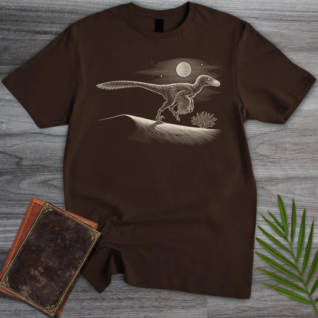 T-Shirt Dark Chocolate / M Moonlit Velociraptor T-Shirt