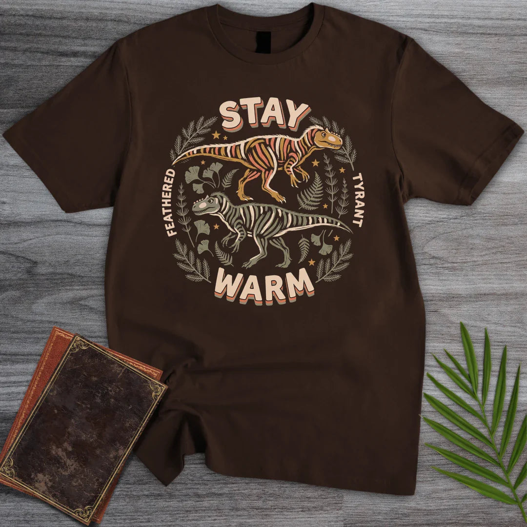 T-Shirt Dark Chocolate / M Stay Warm Yutyrannus T-Shirt