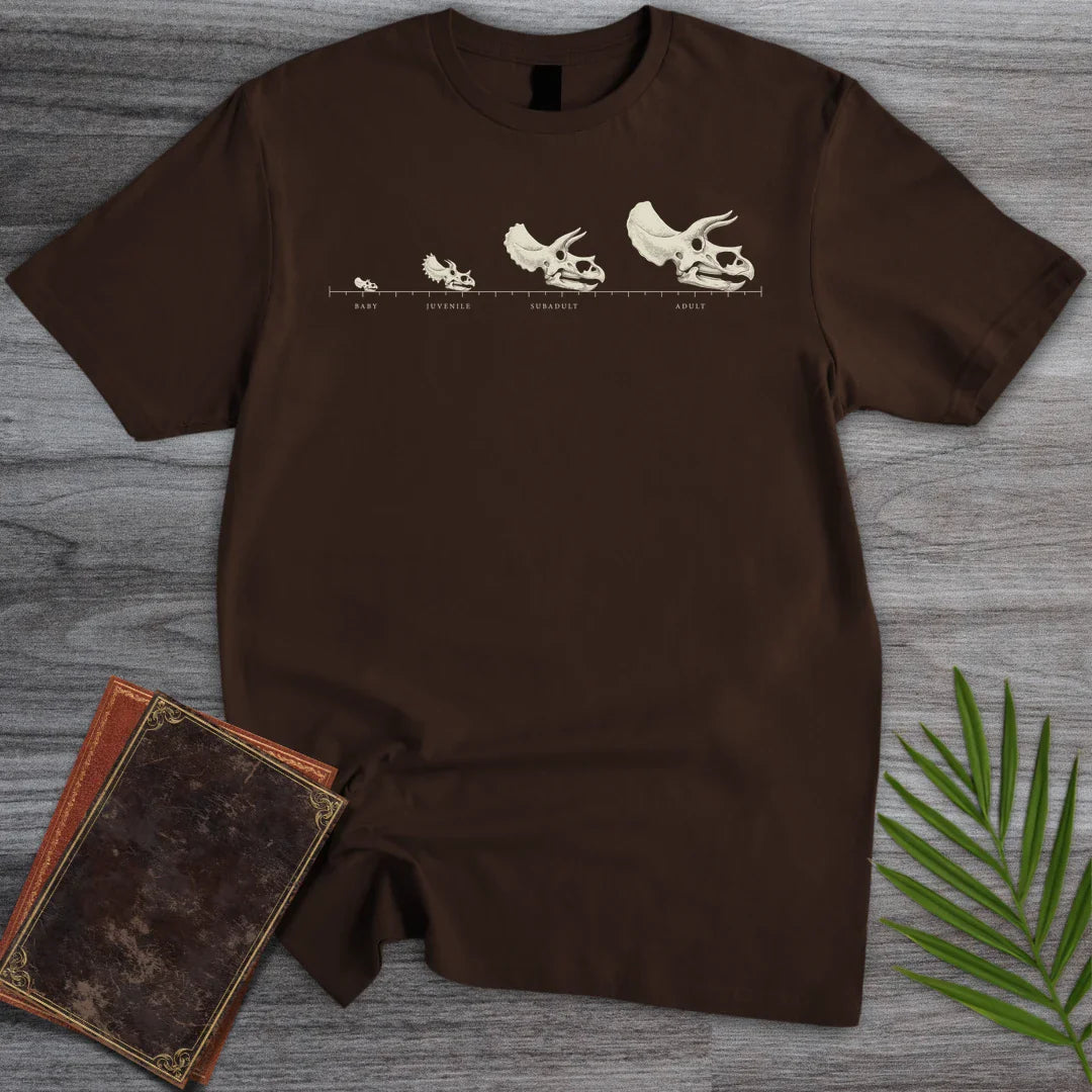 T-Shirt Dark Chocolate / M Triceratops Growth Chart T-Shirt