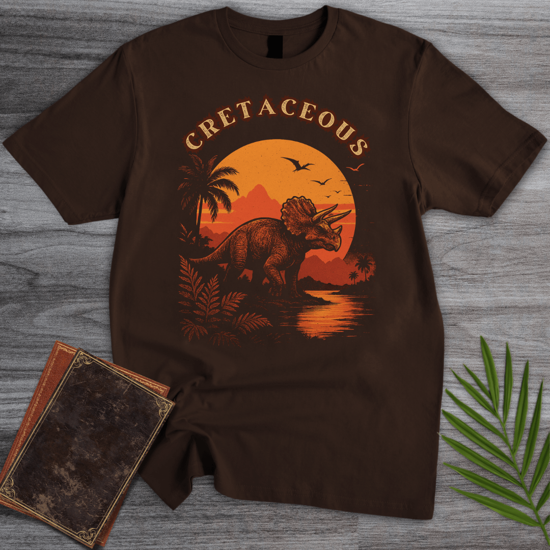 T-Shirt Dark Chocolate / S 1980's Vintage Cretaceous Triceratops T-Shirt