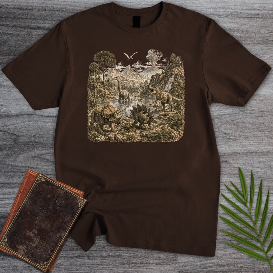 T-Shirt Dark Chocolate / S 80's Dinosaur Textbook T-Shirt