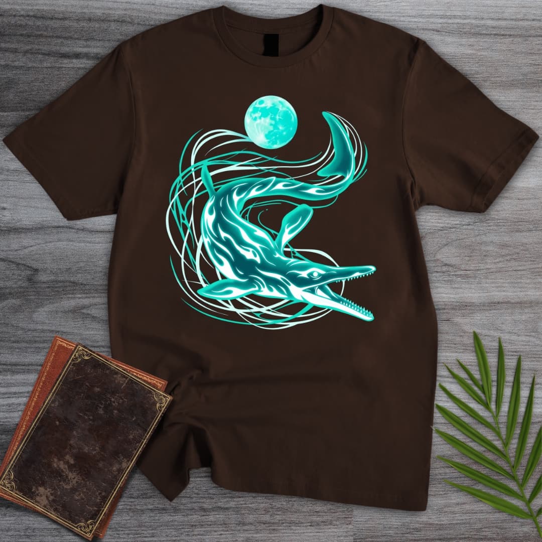 T-Shirt Dark Chocolate / S A Blue Mosasaurus Moon T-Shirt