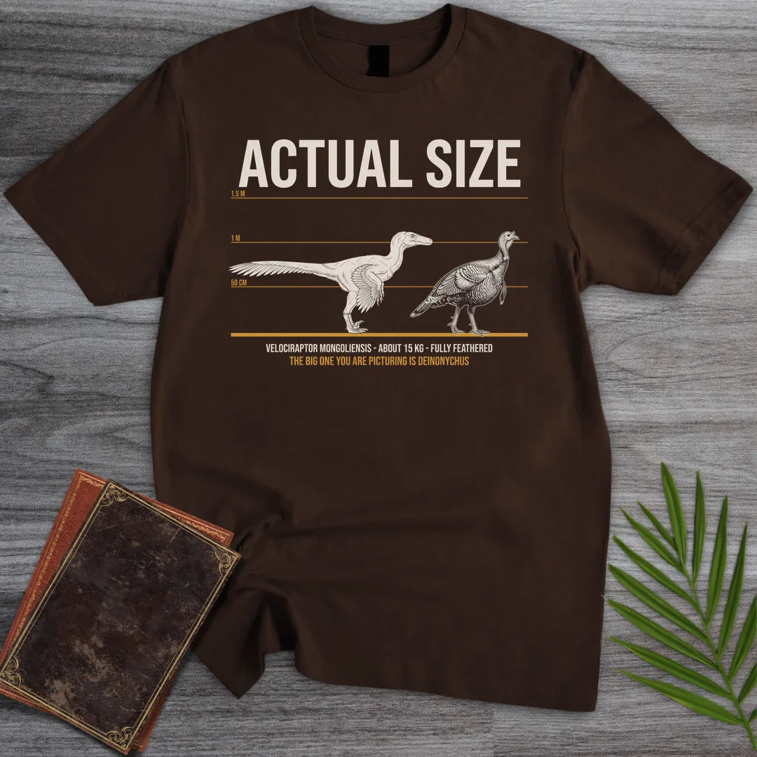 T-Shirt Dark Chocolate / S Actual Size Velociraptor T-Shirt