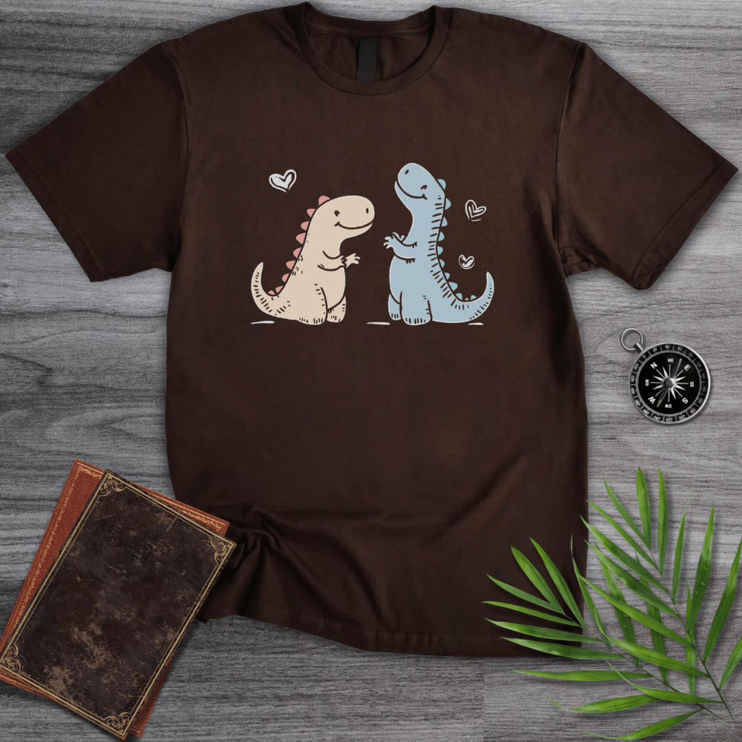 T-Shirt Dark Chocolate / S Adorable Dinosaur Love Duo T-Shirt