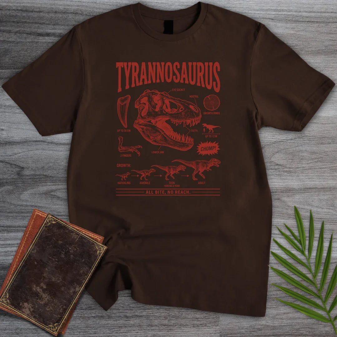 T-Shirt Dark Chocolate / S All Bite Tyrannosaurus T-Shirt