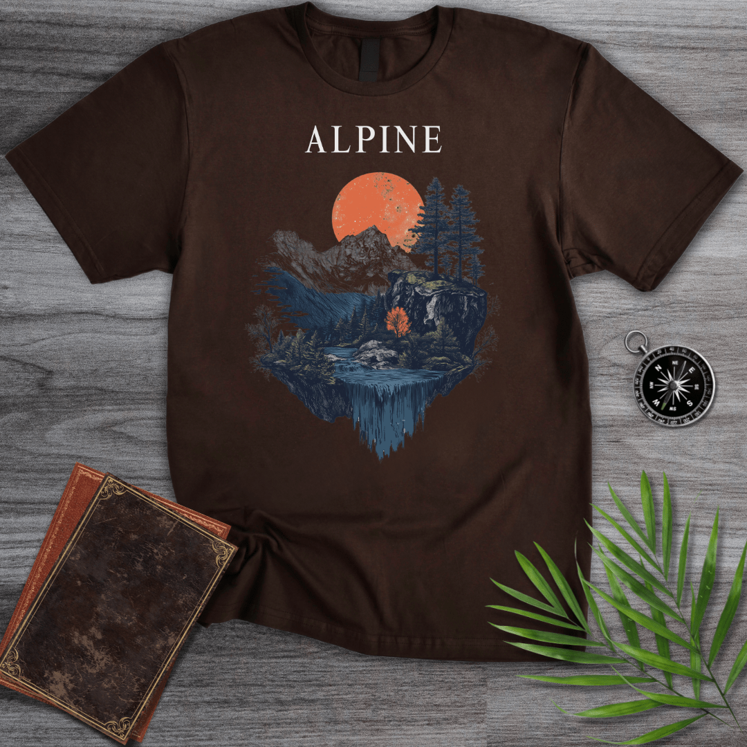 T-Shirt Dark Chocolate / S Alpine Sunset River Valley T-Shirt