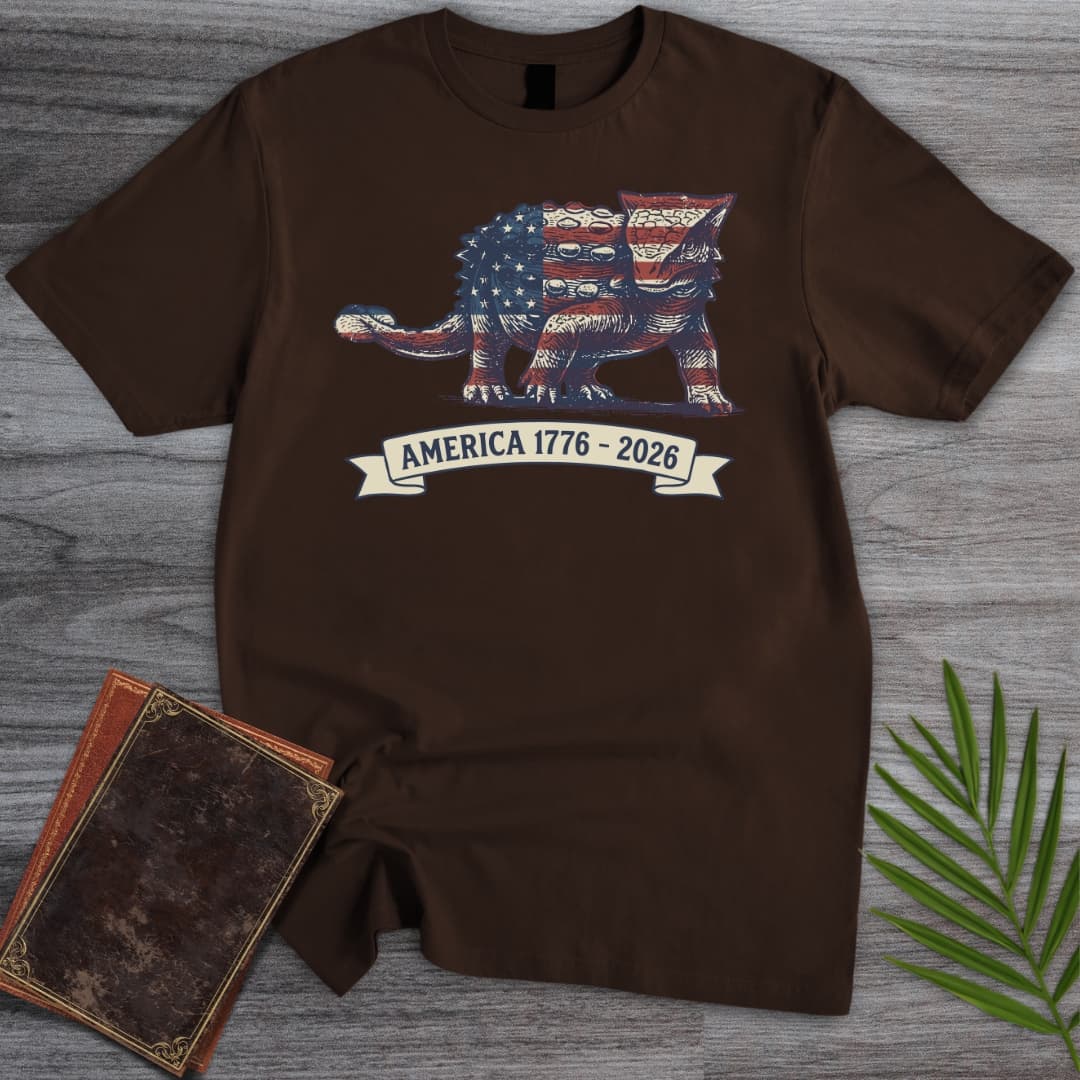 T-Shirt Dark Chocolate / S Armored Dinosaur Americas 250th T-Shirt