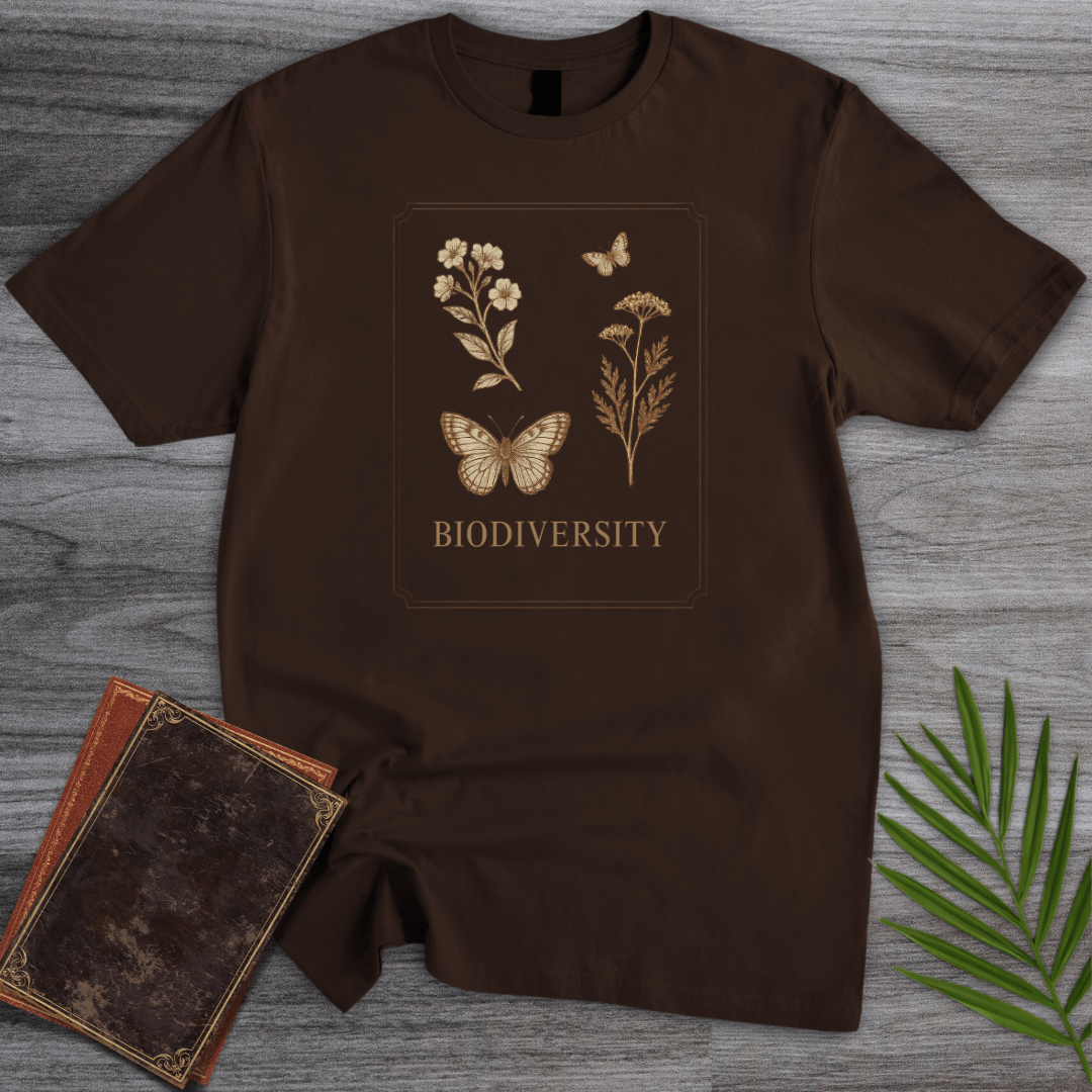 T-Shirt Dark Chocolate / S Biodiversity Floral Butterflies T-Shirt