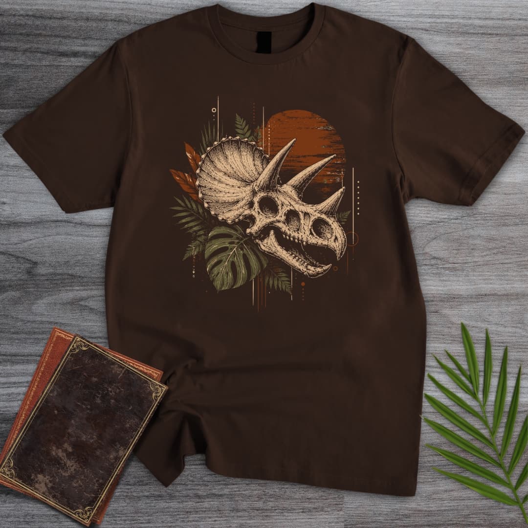 T-Shirt Dark Chocolate / S Botanical Mesozoic Triceratops T-Shirt