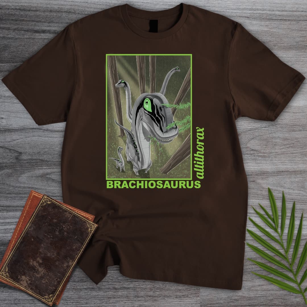 T-Shirt Dark Chocolate / S Brachiosaurus - Ancient Forest Shadow T-Shirt