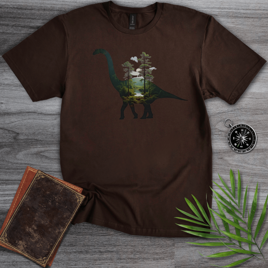 T-Shirt Dark Chocolate / S Brachiosaurus Environment Silhouette T-Shirt