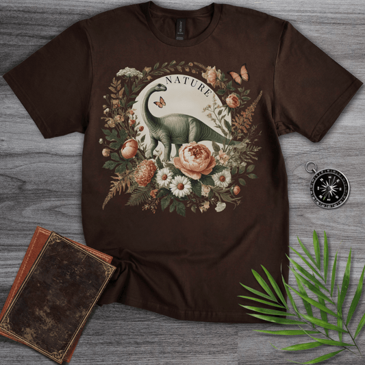 T-Shirt Dark Chocolate / S Brachiosaurus Nature Graphic T-Shirt