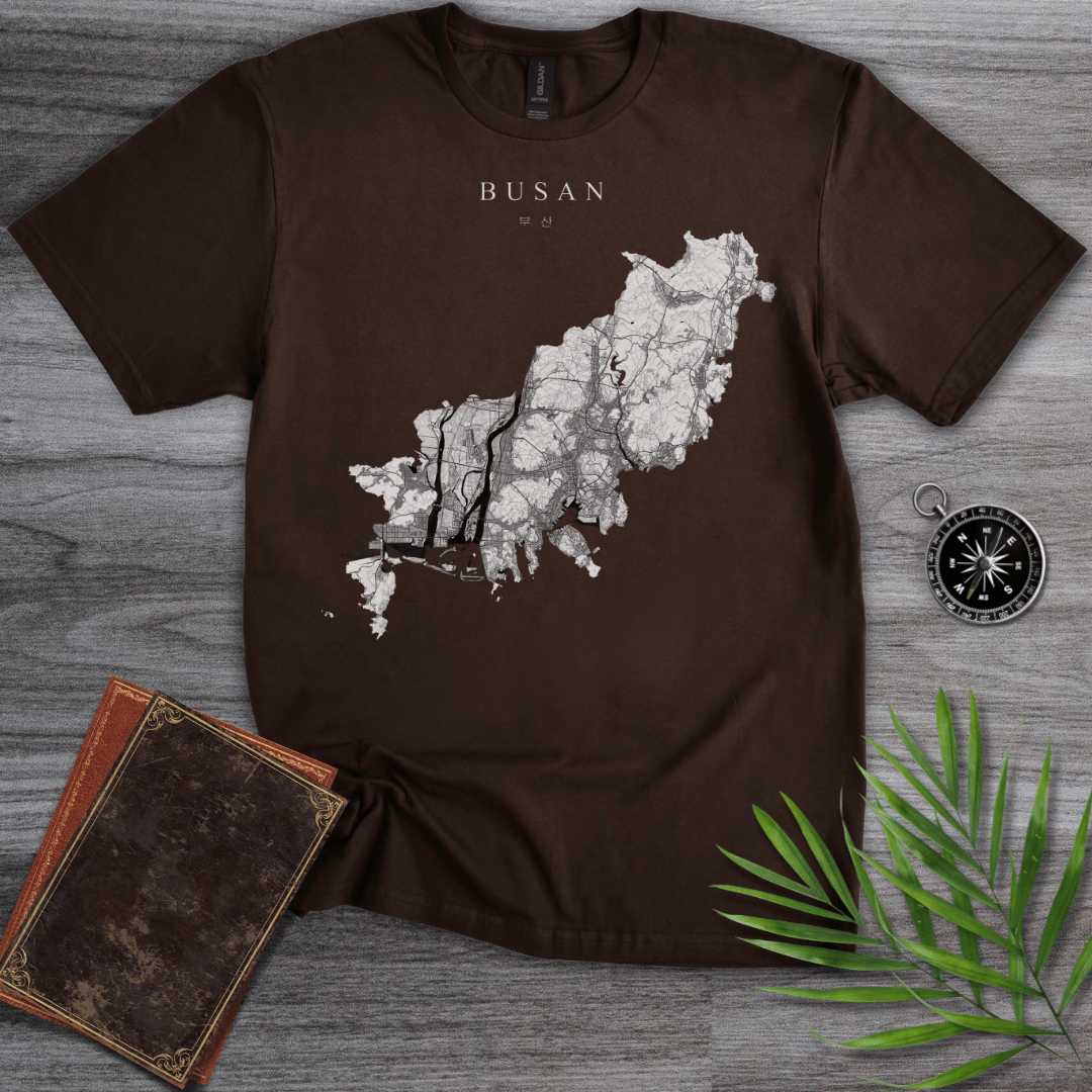 T-Shirt Dark Chocolate / S Busan South Korea Map T-Shirt