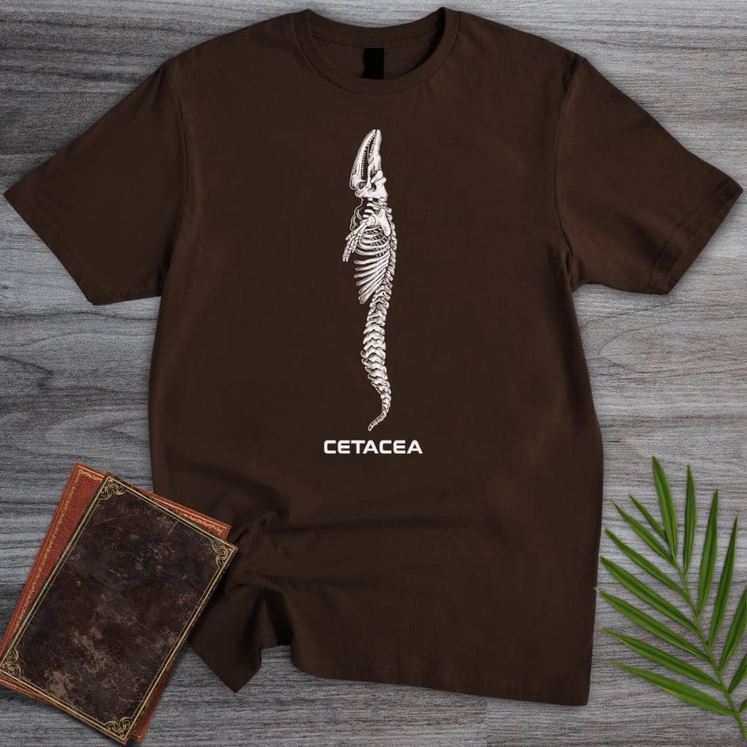 T-Shirt Dark Chocolate / S Cetacea Whale Skeleton T-Shirt