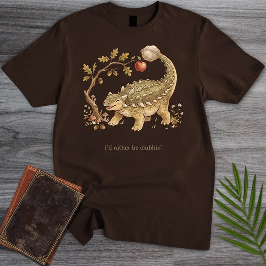 T-Shirt Dark Chocolate / S Cottagecore Clubbing Ankylosaurus T-Shirt