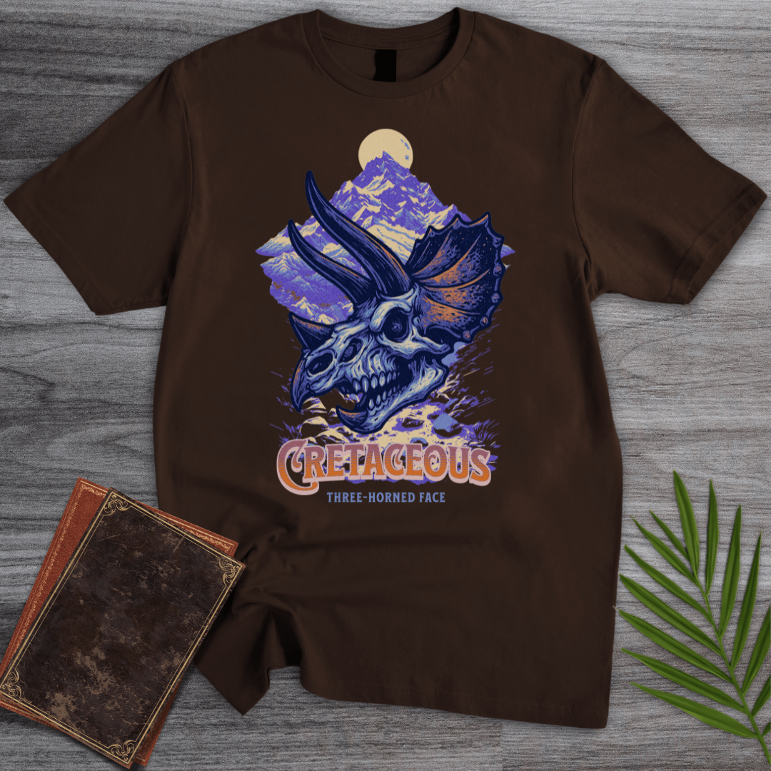 T-Shirt Dark Chocolate / S Cretaceous Three-Horned Skull T-Shirt
