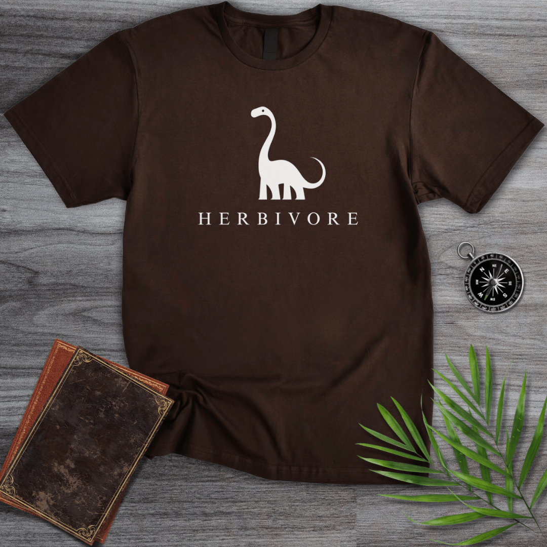 T-Shirt Dark Chocolate / S Cute Dinosaur Herbivore T-Shirt