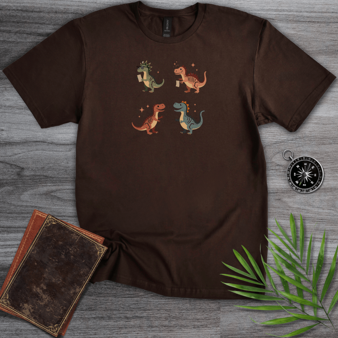 T-Shirt Dark Chocolate / S Cute Dinosaur Scholars, Thinkers and Dreamers T-Shirt