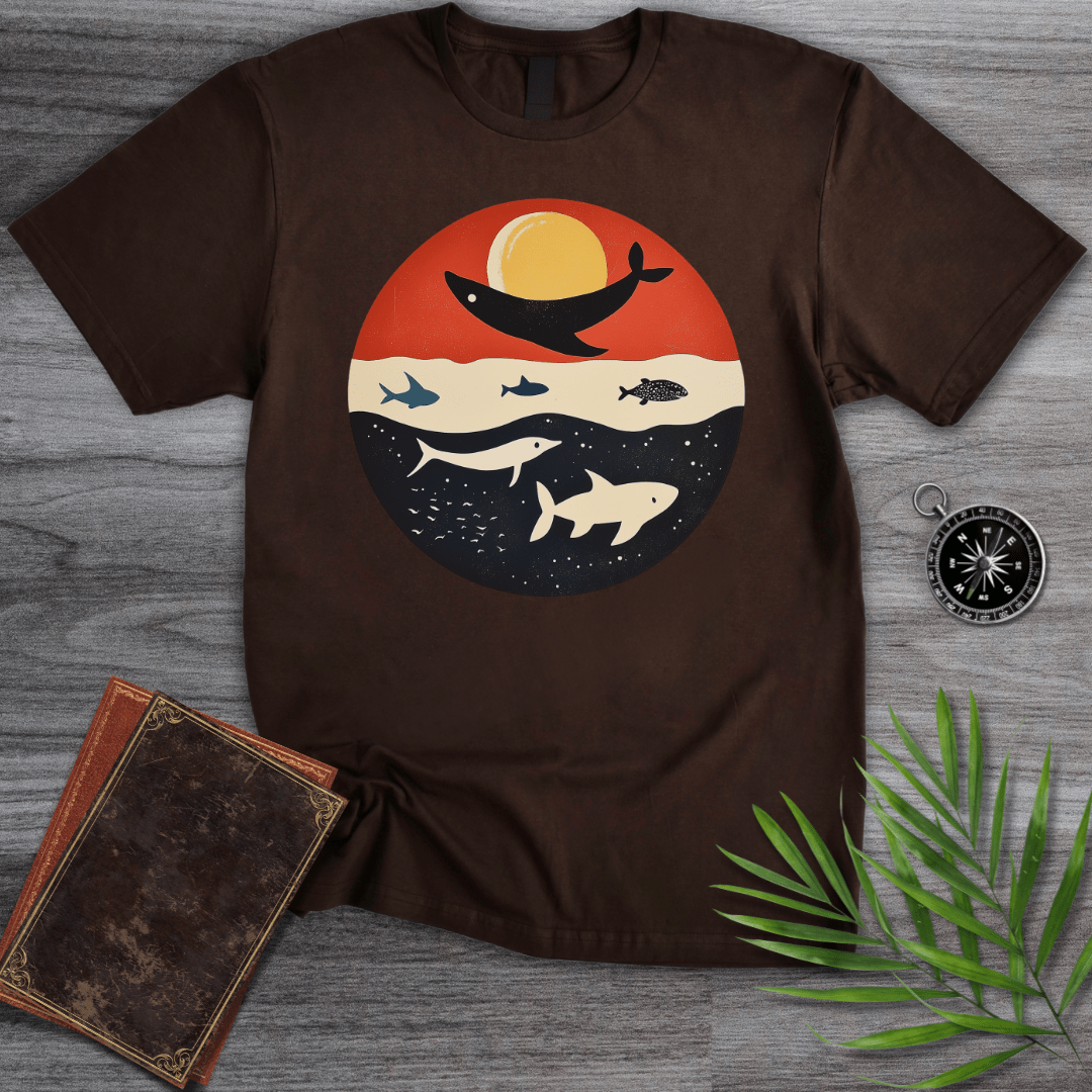 T-Shirt Dark Chocolate / S Cute Marine Mammals Graphic T-Shirt