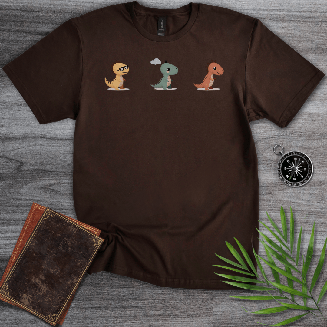 T-Shirt Dark Chocolate / S Cute Mini Dinosaurs T-Shirt