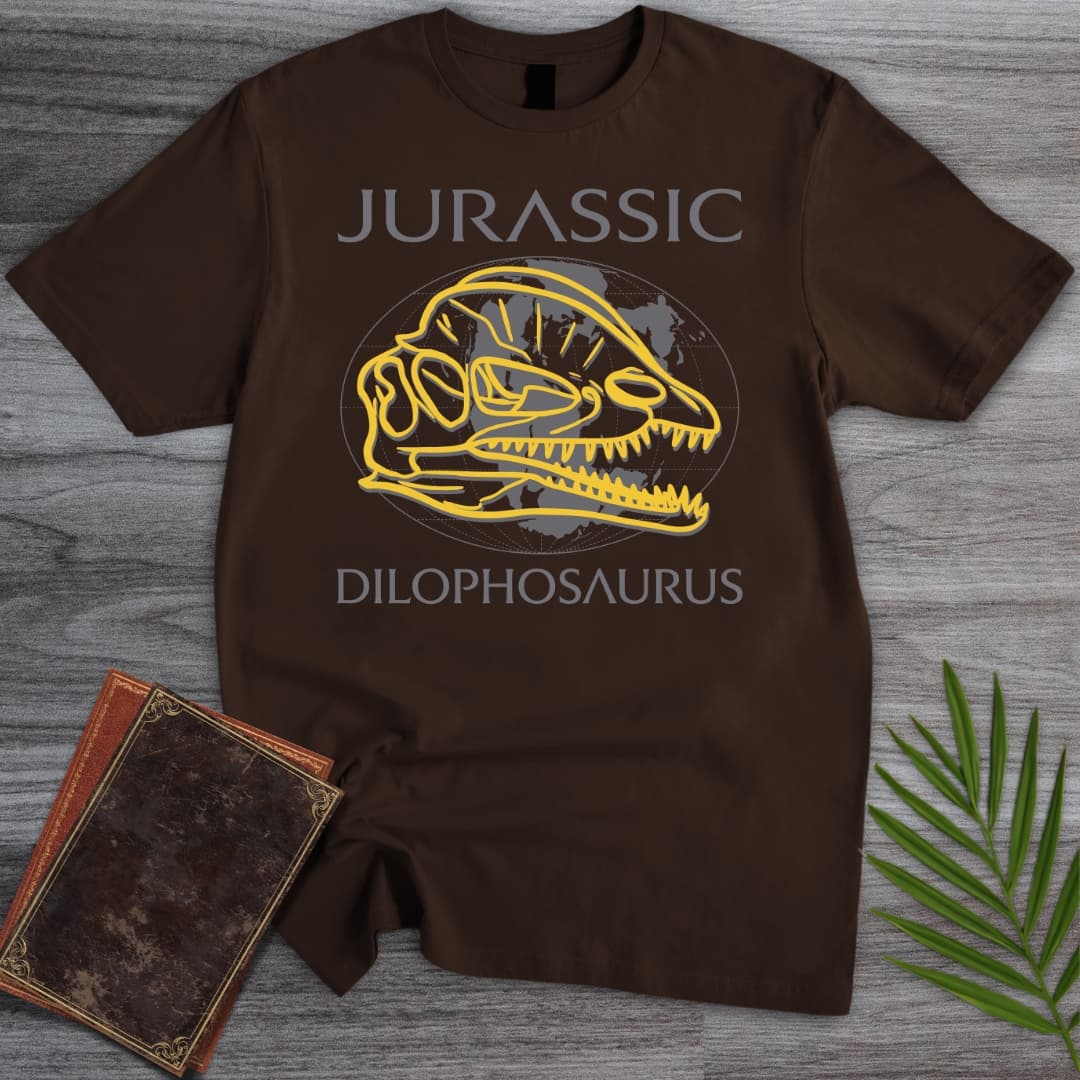 T-Shirt Dark Chocolate / S Dilophosaurus Jurassic Map T-Shirt