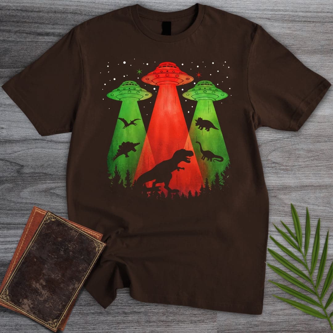 T-Shirt Dark Chocolate / S Dinosaur UFO Conspiracy T-Shirt