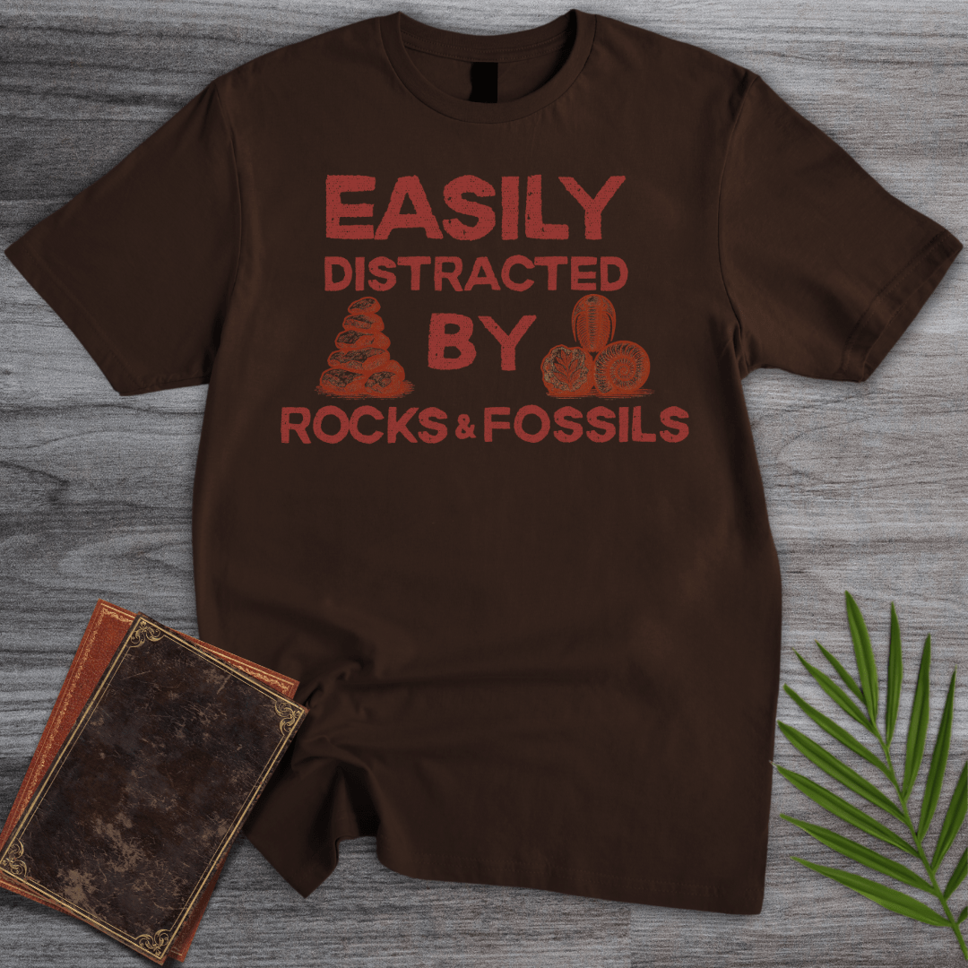 T-Shirt Dark Chocolate / S Distracted by Rocks & Fossils T-Shirt