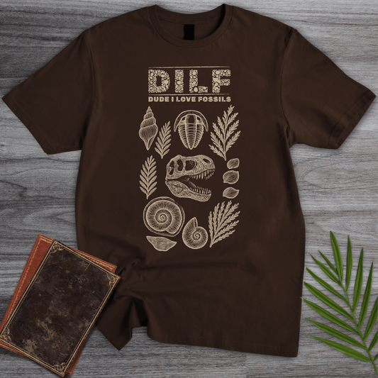 T-Shirt Dark Chocolate / S Dude I Love Fossils T-Shirt