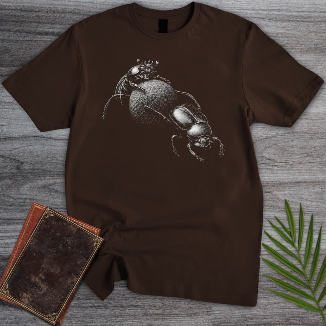 T-Shirt Dark Chocolate / S Dung Beetle Poop Pushers T-Shirt