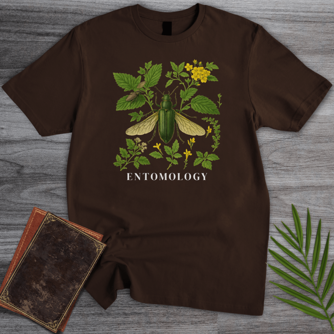 T-Shirt Dark Chocolate / S Entomology: Green Beetle T-Shirt