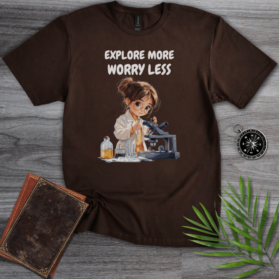 T-Shirt Dark Chocolate / S Explore More, Worry Less Science T-Shirt