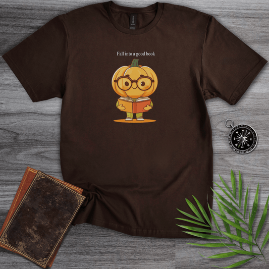 T-Shirt Dark Chocolate / S Fall Into a Good Book, Graphic T-Shirt