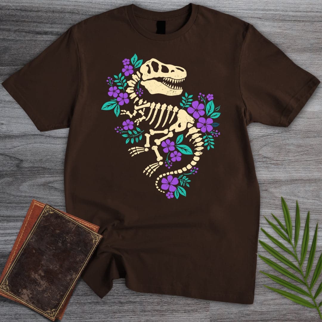 T-Shirt Dark Chocolate / S Floral T.rex Fossil T-Shirt