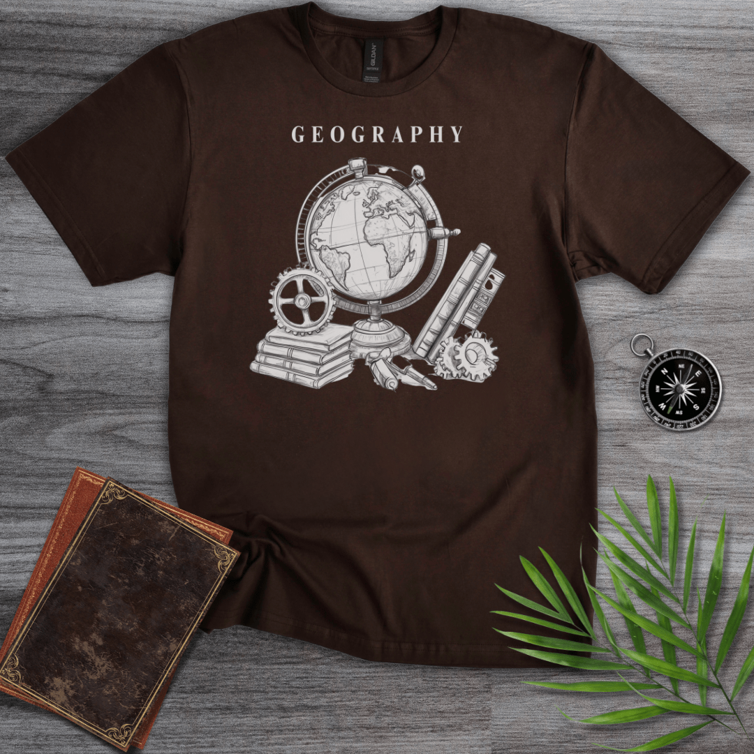 T-Shirt Dark Chocolate / S Geography Illustration Graphic T-Shirt