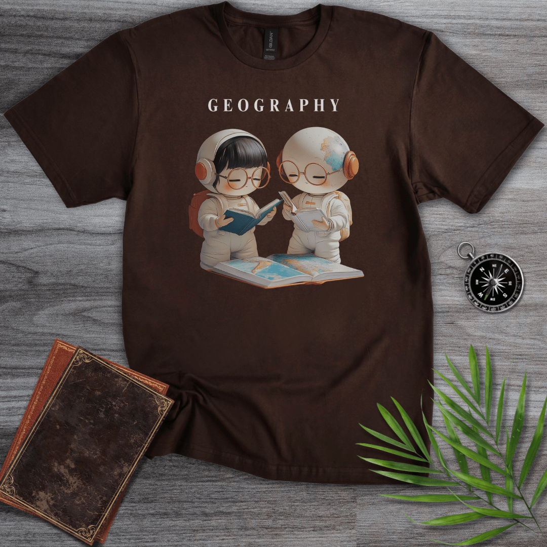 T-Shirt Dark Chocolate / S Geography Study, Graphic T-Shirt