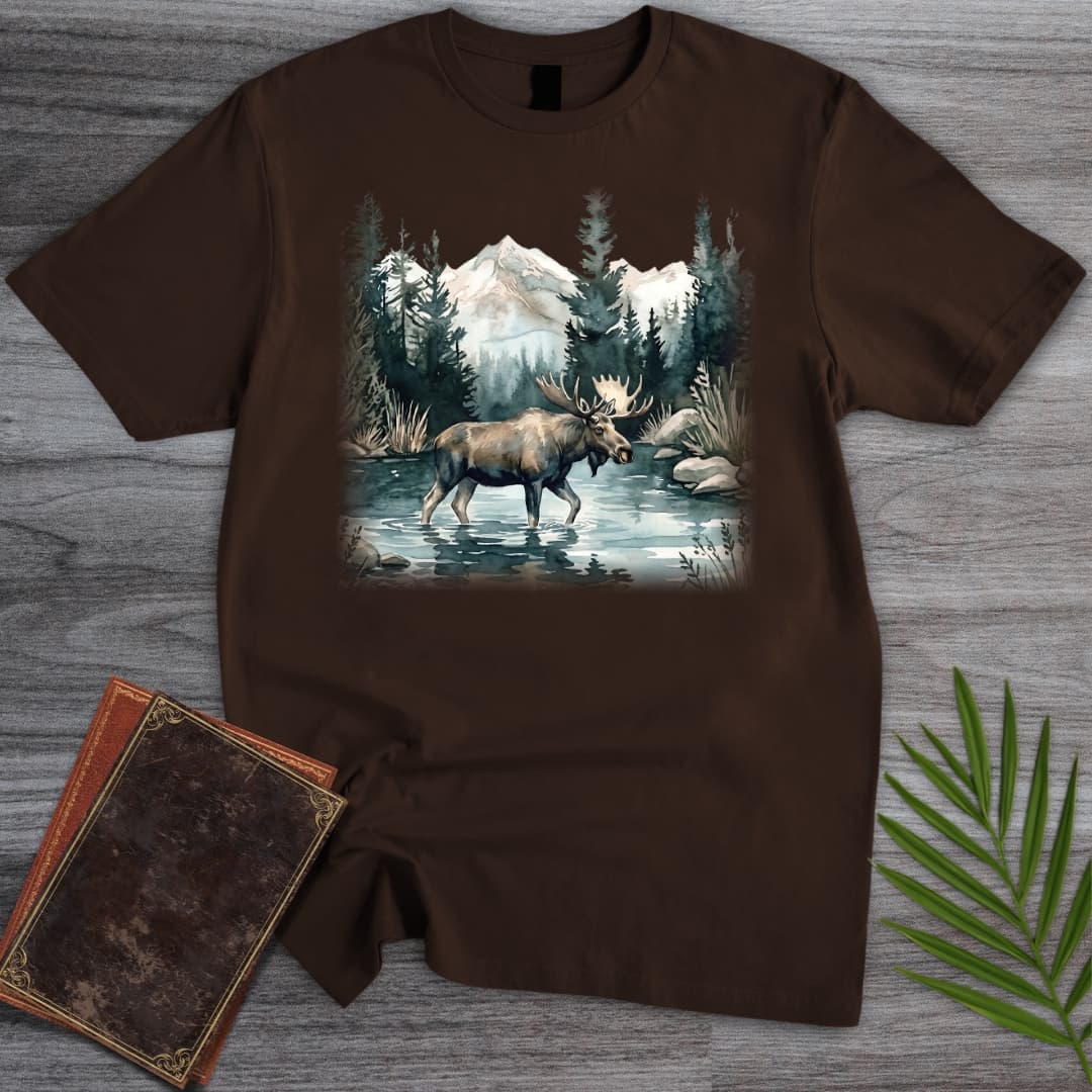 T-Shirt Dark Chocolate / S Glacial Lake Moose T-Shirt