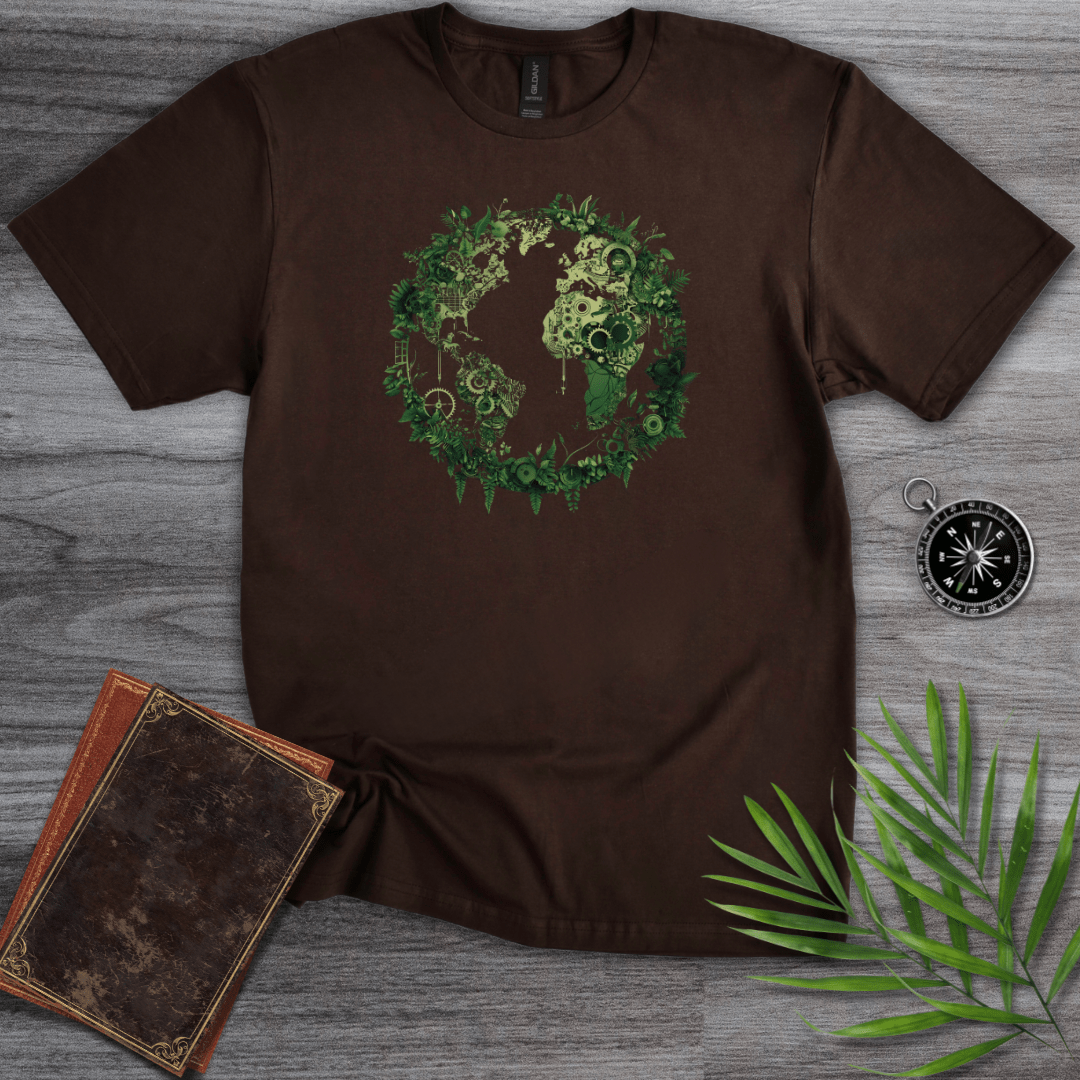 T-Shirt Dark Chocolate / S Green Continents Graphic T-Shirt