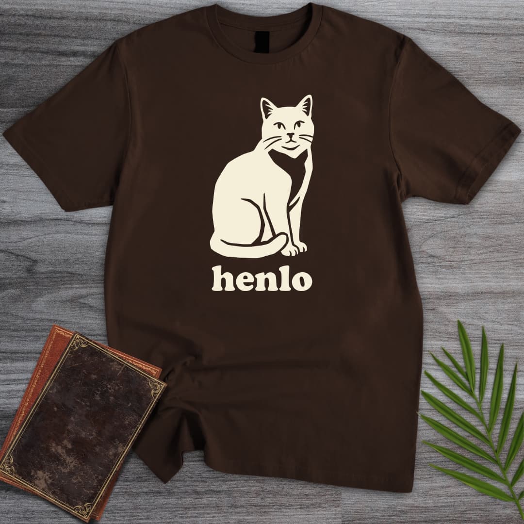 T-Shirt Dark Chocolate / S Henlo Cat T-Shirt